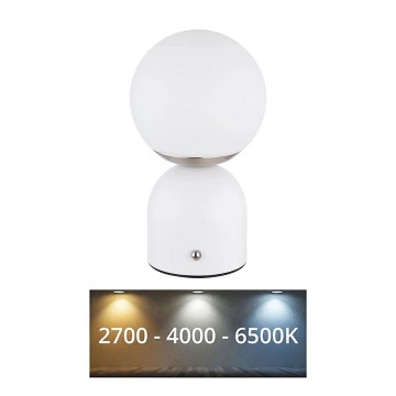 Globo - LED dæmpbar touch bordlampe LED/2,5W/3,7V 2700/4000/6500K 1800 mAh USB hvid