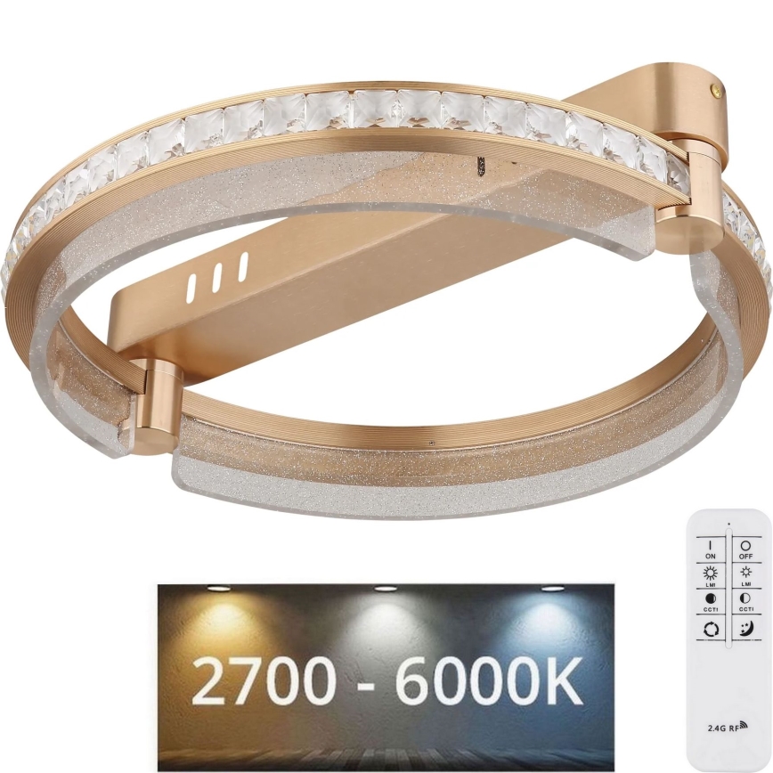 Globo - LED dæmpbart krystal loftlampe LED/36W/230V 2700K-6000K + fjernbetjening