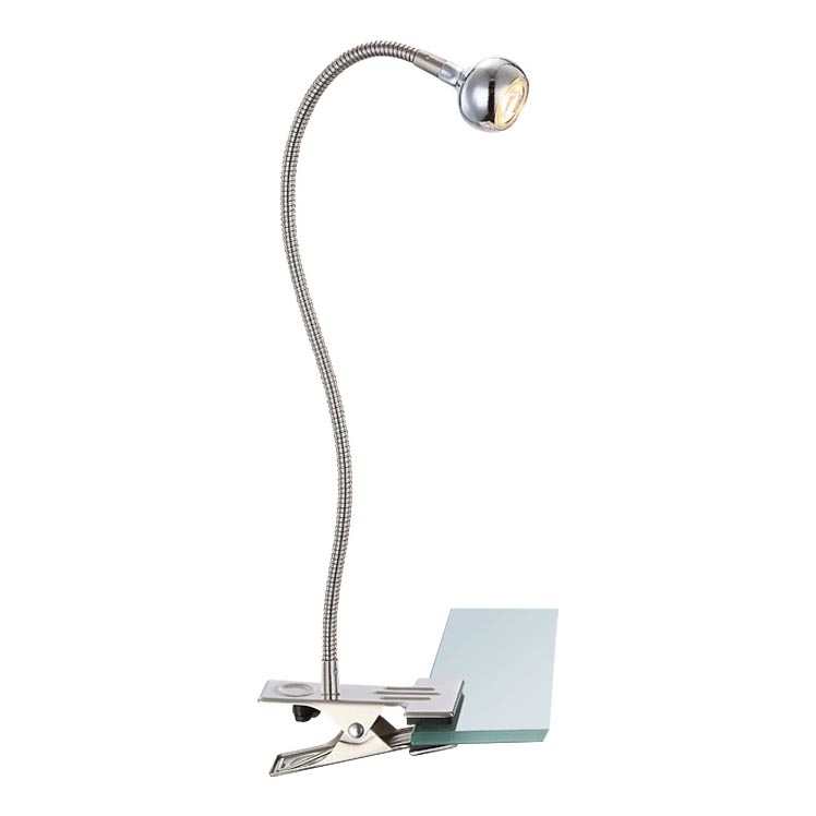 Globo - LED Fleksibel lille lampe med klemme LED/3W/230V mat krom