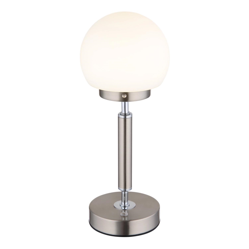 Globo - LED Genopladelig bordlampe m. touch-funktion dæmpbar LED/2,5W/5V 1800mAh 2700/4000/6500K mat krom