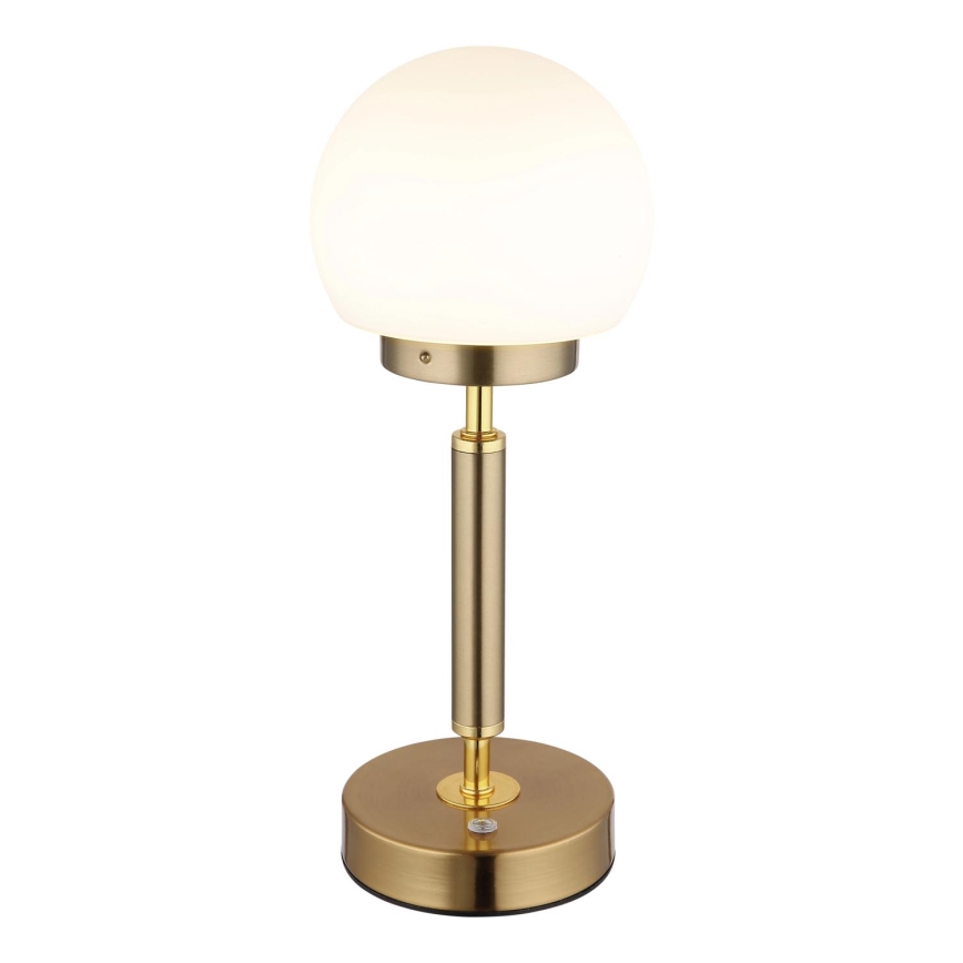 Globo - LED Genopladelig bordlampe m. touch-funktion dæmpbar LED/2,5W/5V 1800mAh 2700/4000/6500K messing