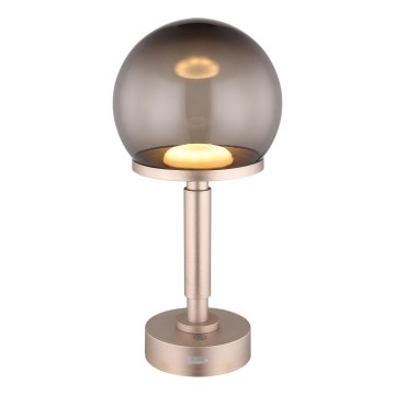 Globo - LED Genopladelig bordlampe m. touch-funktion dæmpbar LED/2,5W/5V 1800mAh 2700/4000/6500K Rosenguld