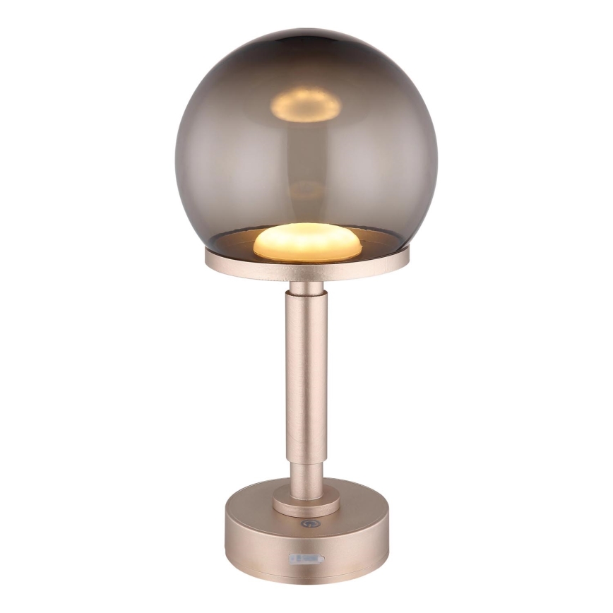 Globo - LED Genopladelig bordlampe m. touch-funktion dæmpbar LED/2,5W/5V 1800mAh 2700/4000/6500K Rosenguld