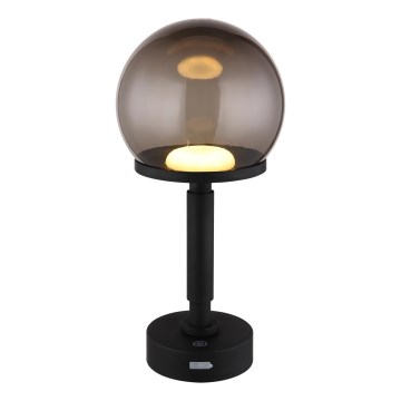 Globo - LED Genopladelig bordlampe m. touch-funktion dæmpbar LED/2,5W/5V 1800mAh 2700/4000/6500K sort