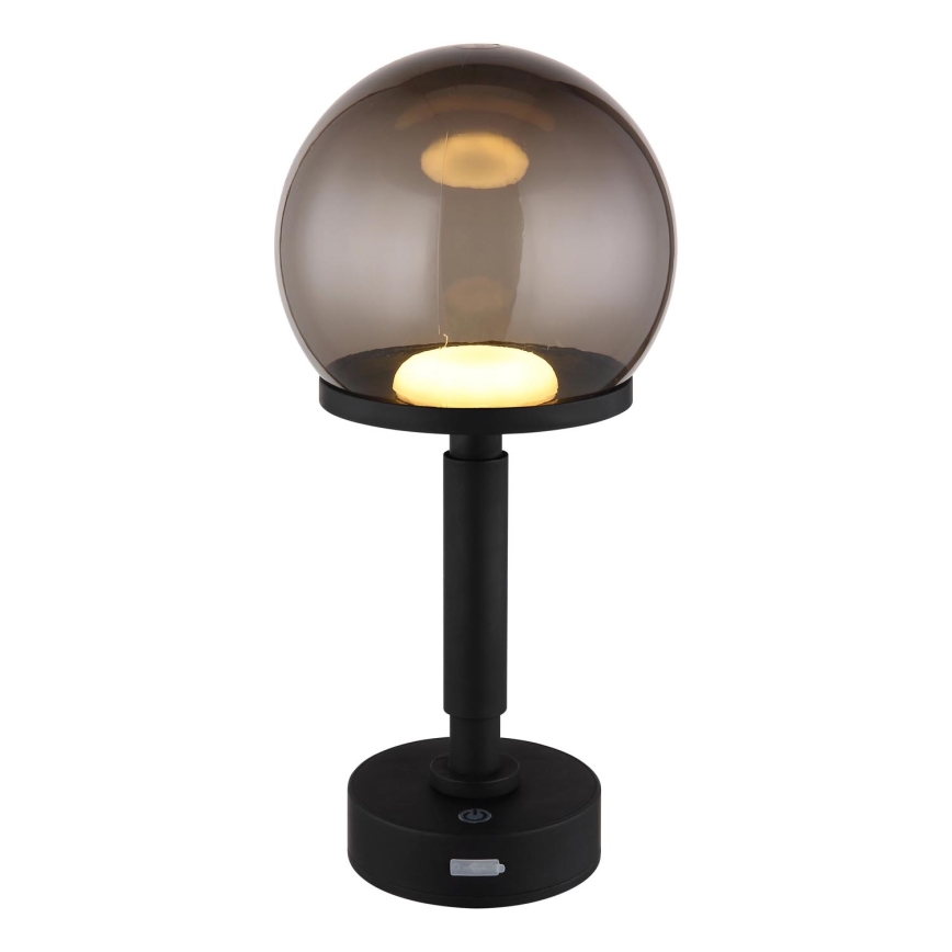 Globo - LED Genopladelig bordlampe m. touch-funktion dæmpbar LED/2,5W/5V 1800mAh 2700/4000/6500K sort