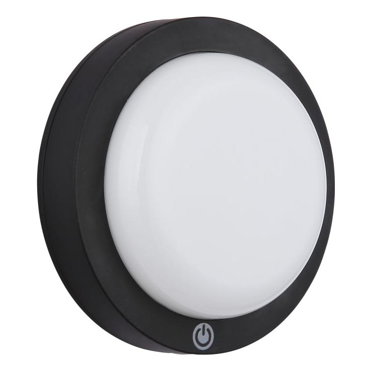 Globo - LED genopladelig touch væglampe LED/1,2W/3,7V Ø 15 cm 1800 mAh sort