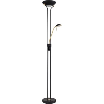 Globo - LED gulvlampe dæmpbar LED/20W/230V + LED/5,5W 3000K sort/guldfarvet