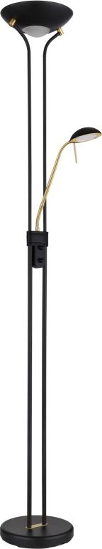 Globo - LED gulvlampe dæmpbar LED/20W/230V + LED/5,5W 3000K sort/guldfarvet