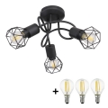 Globo - LED loftlampe 3xE14/6W/230V sort