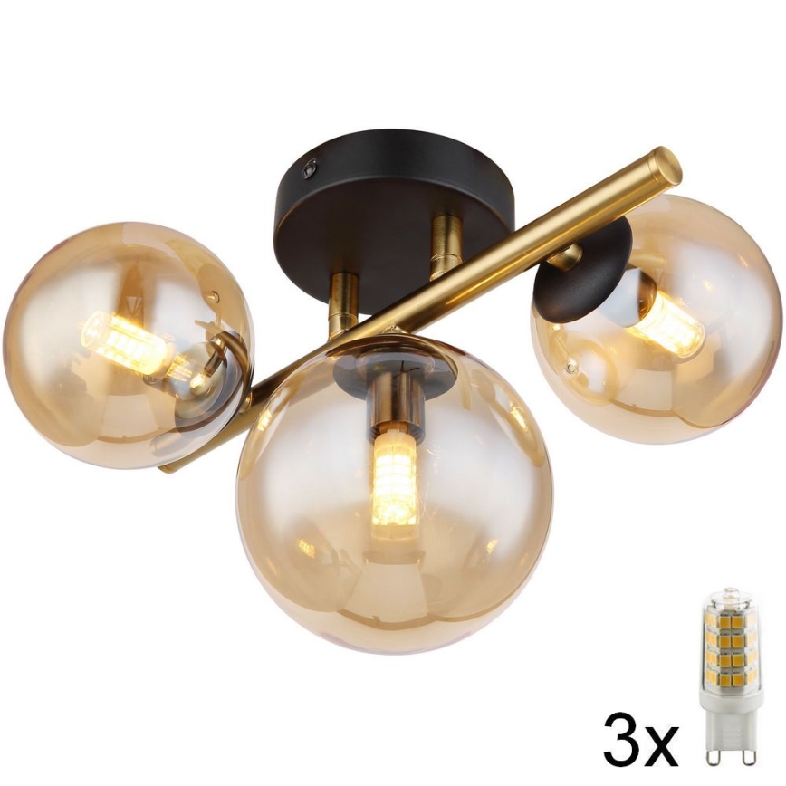 Globo - LED loftlampe RIHA 3xG9/3,5W/230V messing