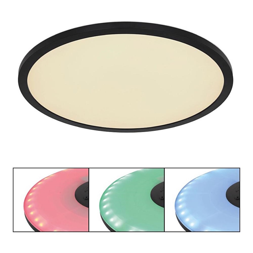 Globo - LED loftlampe til badeværelse m. RGB-farver dæmpbar LED/21W/230V 3000-6000K + fjernbetjening IP44 sort