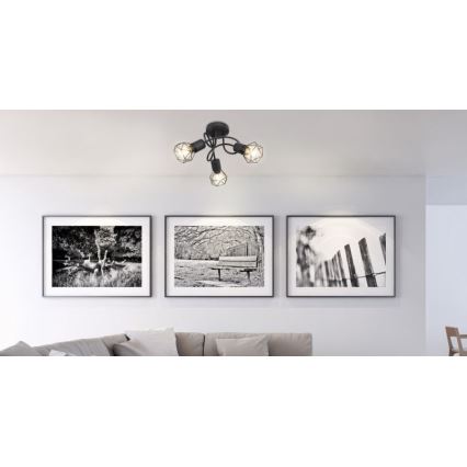 Globo - LED loftlampe 3xE14/6W/230V sort