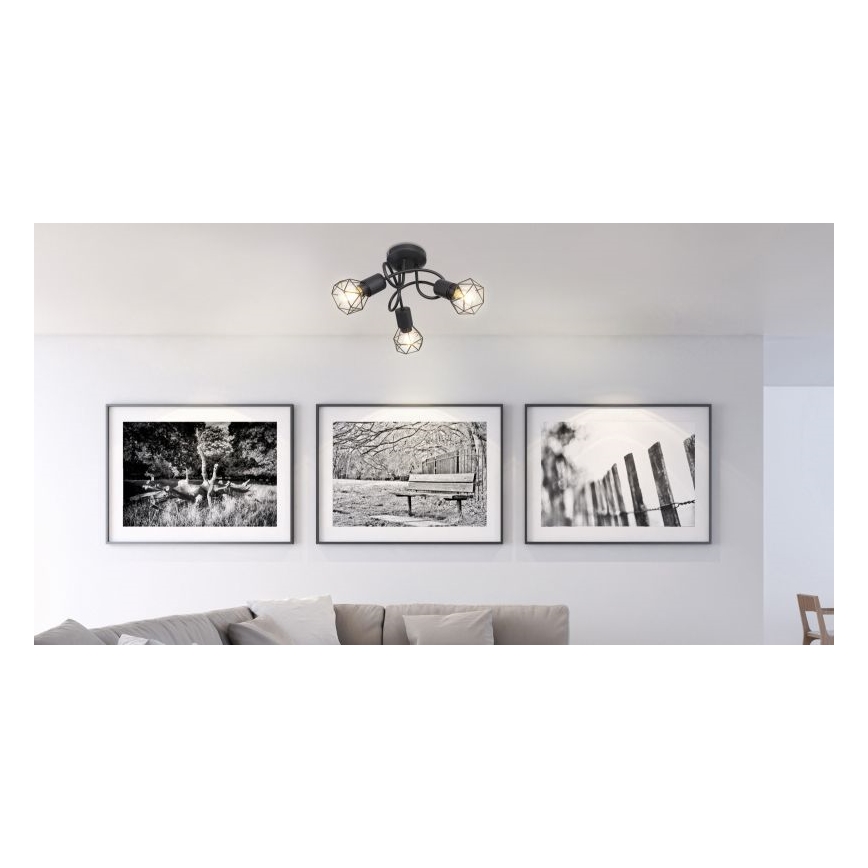 Globo - LED loftlampe 3xE14/6W/230V sort