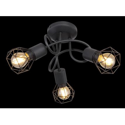 Globo - LED loftlampe 3xE14/6W/230V sort
