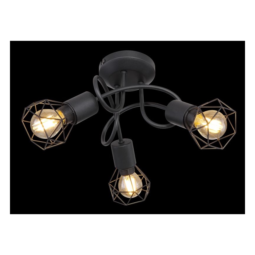 Globo - LED loftlampe 3xE14/6W/230V sort