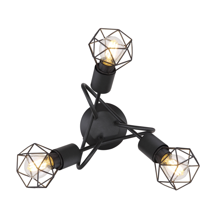 Globo - LED loftlampe 3xE14/6W/230V sort