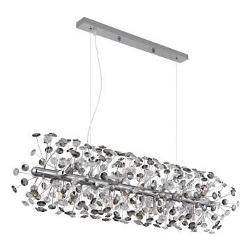Globo - LED-lysekrone på wire 12xG9/3,5W/230V blank krom