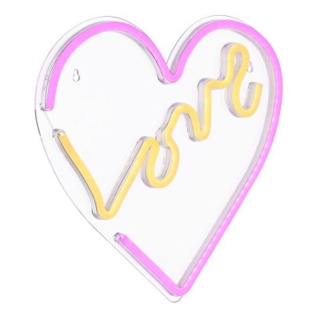 Globo - LED neon vægdekoration LED/3W/USB hjerte