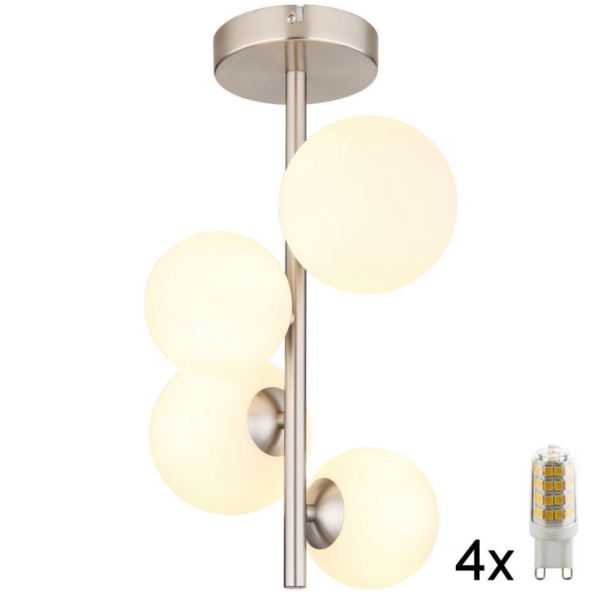 Globo - LED pendel 4xG9/3W/230V mat krom