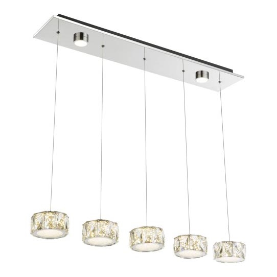 Globo - LED pendel LED/52W/230V 4000K skinnende krom/transparent