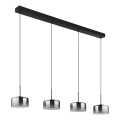 Globo - LED-pendel på kabel LED/24W/230V sort/røget
