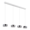 Globo - LED-pendel på wire LED/24W/230V hvid/røgfarvet