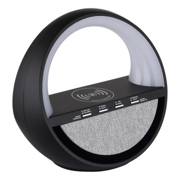 Globo - LED RGB berøringsbetjent genopladelig bordlampe med højttaler og trådløs QI-opladning LED/3,5W/5V 1800 mAh