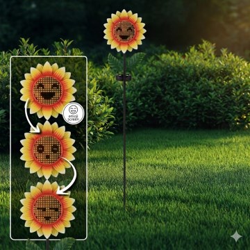 Globo - LED solcellelampe 200xLED/3V IP44 600 mAh blomstformet