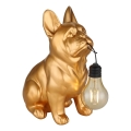 Globo - LED solcellelampe LED/3V IP44 300 mAh gylden hund