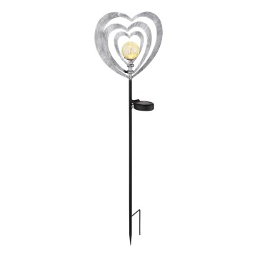 Globo - LED solcellelampe LED/3V IP44 300 mAh sølvhjerte