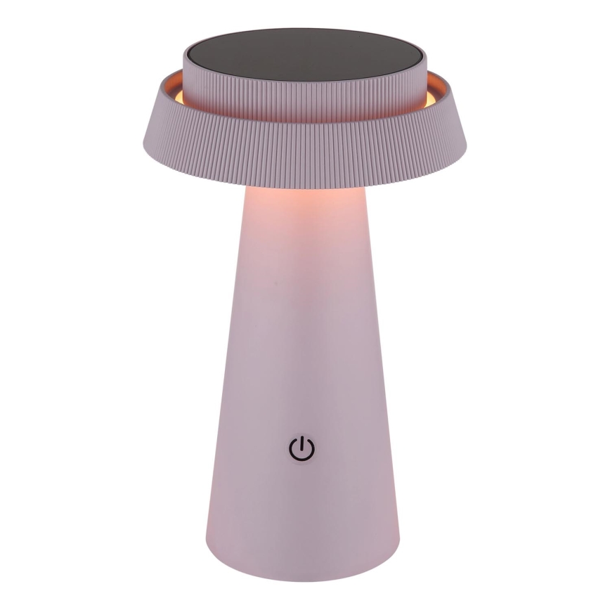 Globo - LED solcellelampe m. touch-funktion dæmpbar LED/4W/3,7W IP54 lyserød