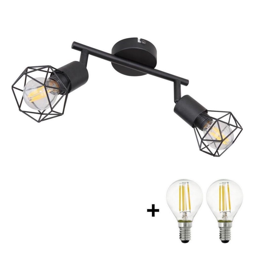 Globo - LED spotlampe 2xE14/6W/230V sort