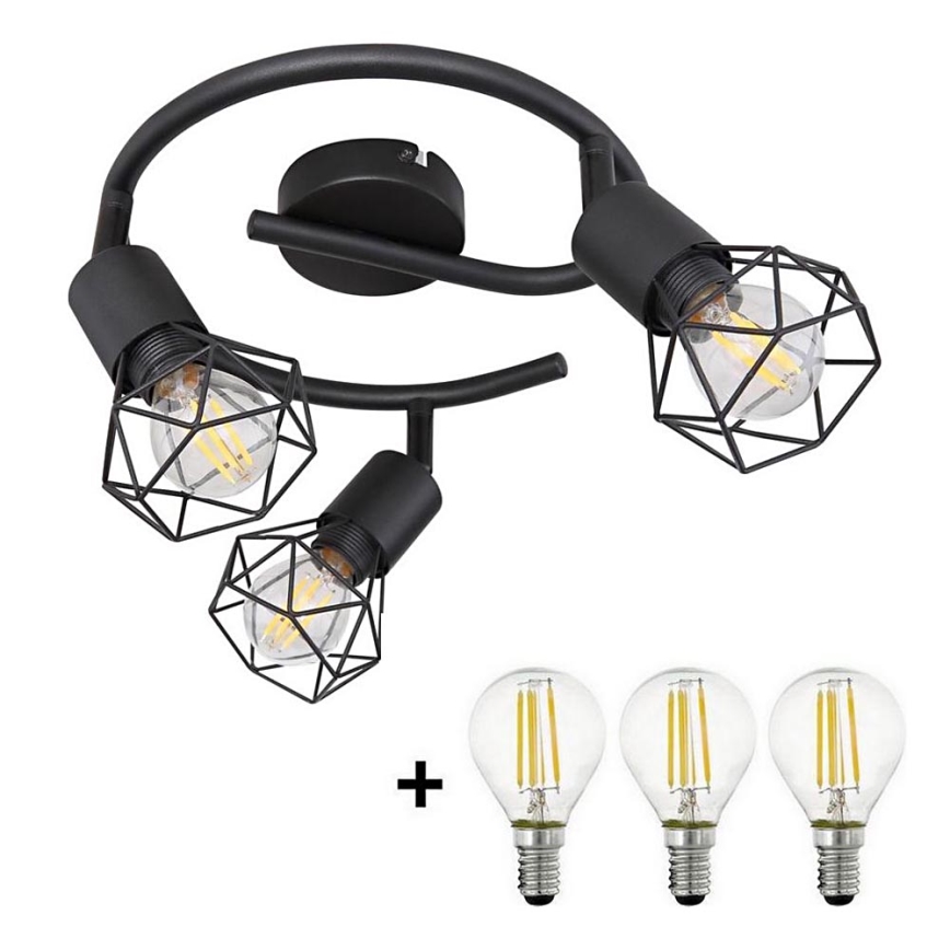 Globo - LED spotlampe 3xE14/6W/230V sort