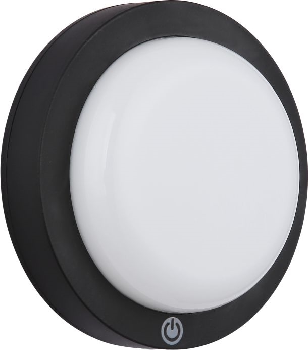 Globo - LED væglampe m. touch-funktion genopladelig LED/1,2W/3,7V diameter 15 cm 1800 mAh sort