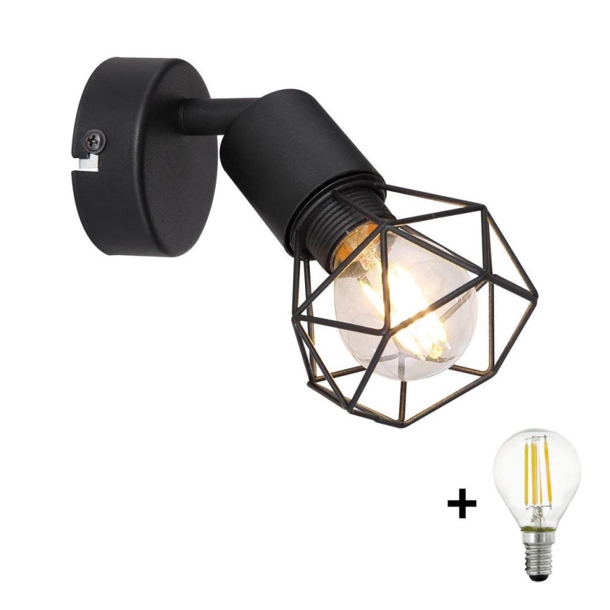 Globo - LED vægspot 1xE14/6W/230V sort