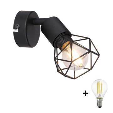 Globo - LED vægspot XARA 1xE14/5W/230V sort