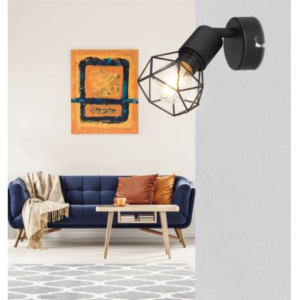 Globo - LED vægspot 1xE14/6W/230V sort