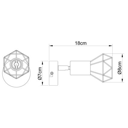 Globo - LED vægspot 1xE14/6W/230V sort