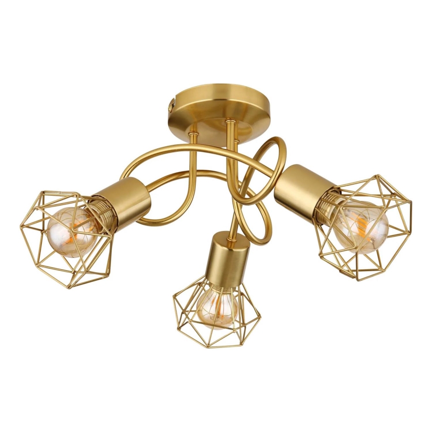 Globo - Loftlampe 3xE14/40W/230V guldfarvet