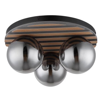 Globo - Loftlampe 3xE27/40W/230V Ø 39 cm brun/røgfarvet