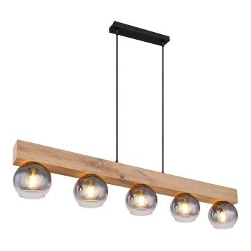 Globo - Loftlampe med wire 5xE27/40W/230V