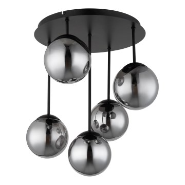Globo - Loftmonteret lysekrone 5xE14/25W/230V sort