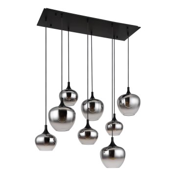 Globo - Lysekrone med wireophæng 8xE27/40W/230V sort