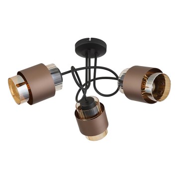 Globo - Overflademonteret loftlampe 3xE27/40W/230V sort/bronze