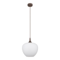 Globo - Pendel 1xE27/60W/230V diameter 29 cm hvid/brun