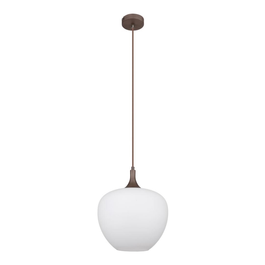 Globo - Pendel 1xE27/60W/230V diameter 29 cm hvid/brun