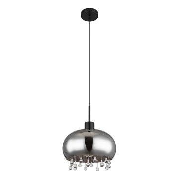 Globo - Pendel 1xE27/9W/230V diameter 28 cm sort