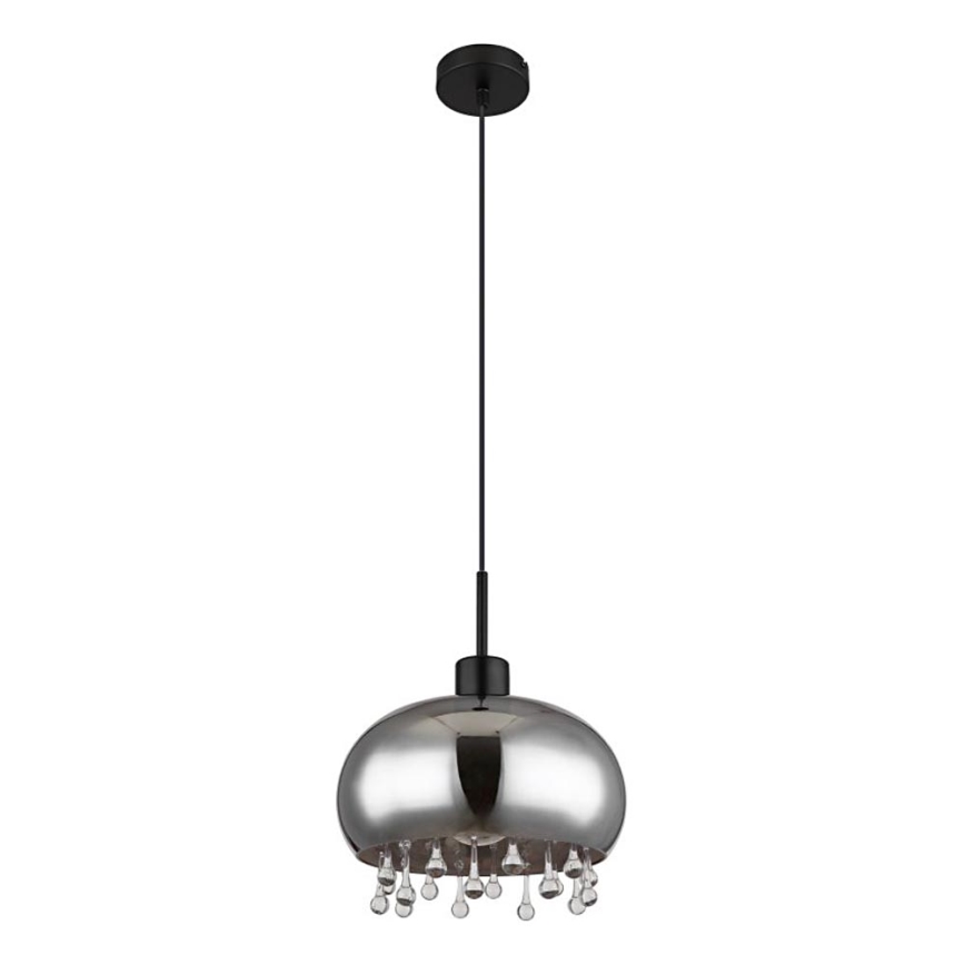 Globo - Pendel 1xE27/9W/230V diameter 28 cm sort