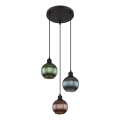 Globo - Pendel 3xE27/25W/230V diameter 36 cm kobber/grøn/blå