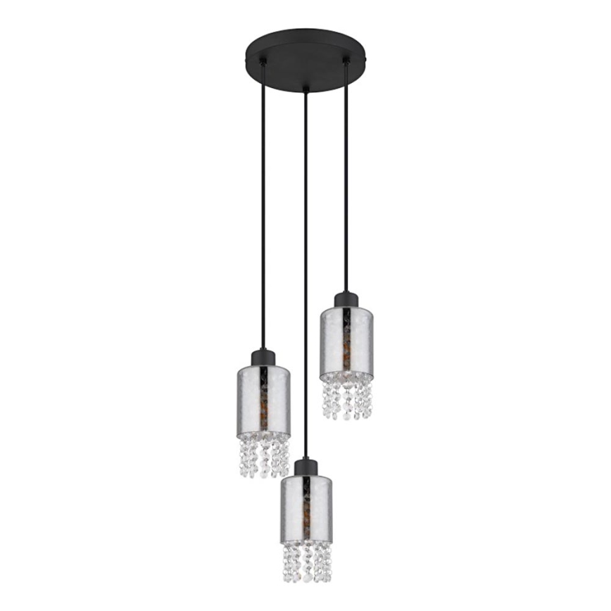 Globo - Pendel 3xE27/40W/230V diameter 25 cm sort